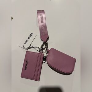 Steve Madden Mauve Card Holder and Keychain Set